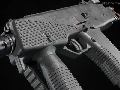 Brugger and Thomet MP9 Low-poly 3D model