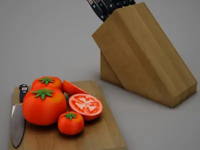 Tomatoes and Knifes 3D model