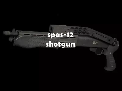 Spas-12 Shotgun 3D Model Low-poly 3D model