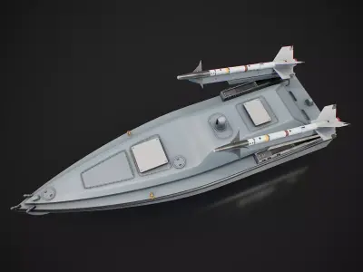 Multi purpose Unmanned Surface Vessel Magura Low-poly 3D model
