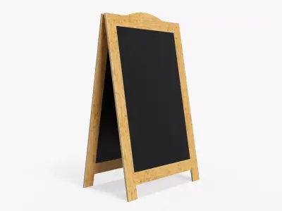 Chalkboard street display mockup 3D model