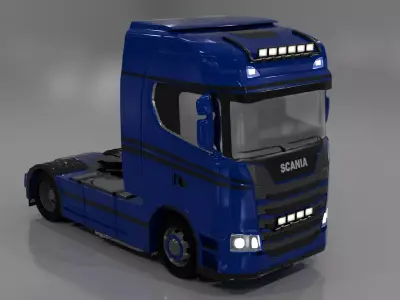 SCANIA S770 TRUCK Blue Low-poly 3D model