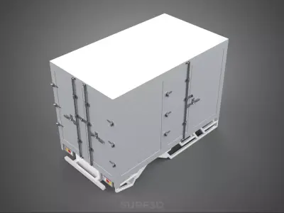 STANDARD BED TRAILER BOX CUBE TRUCK CARGO PICKUP FREIGHT VAN CAR 3D model