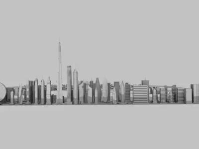 Palm Dubai Island Low-poly 3D model