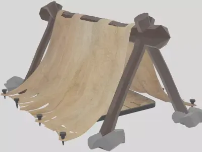  Tent - Tribal - Prehistoric Caveman Era Low-poly 3D model