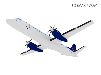 SAAB 2000 Low-poly 3D model