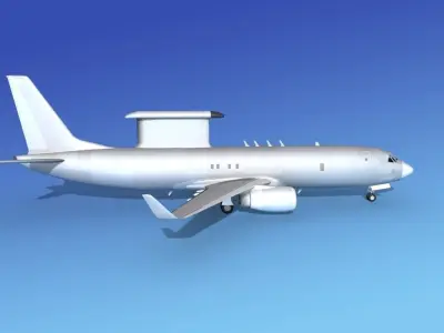 Boeing E-8 Posiedon AEWS Bare Metal 3D model
