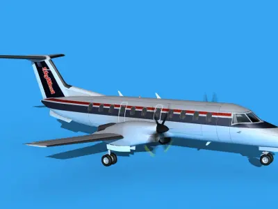 Embraer EMB120 Sky West 3D model