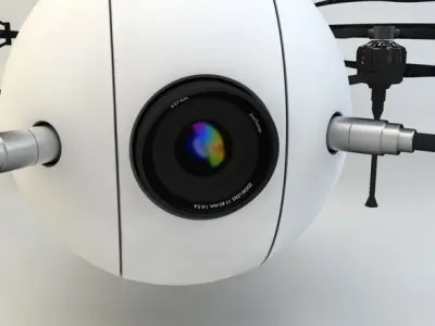 Drone with wheels Low-poly 3D model