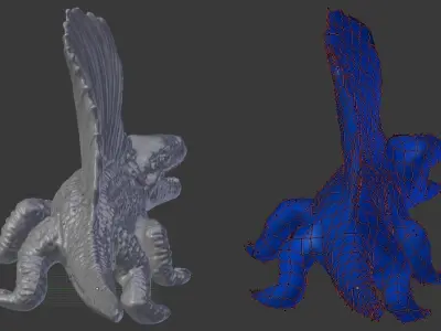 Lizard Iguana Dimetrodon Low Poly GAME READY Low-poly 3D model