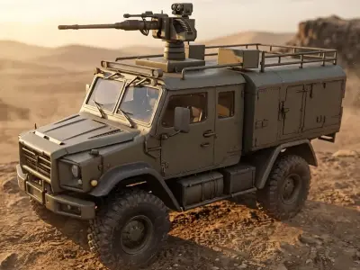 Military Tactical Armored Vehicle Low-poly 3D Model 3D model
