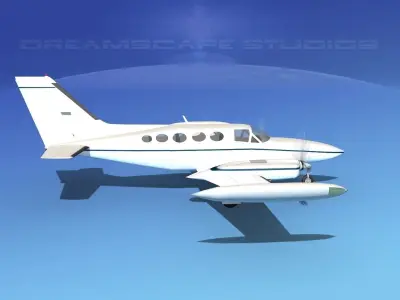 Cessna 414 Chancellor V04 3D model