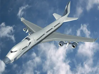 Futuristic commercial jet concept 3D model