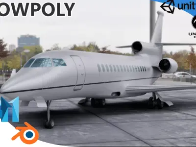 Dassault Falcon 8X Low-poly 3D model