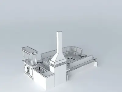 Barbecue area barbecue Free 3D model