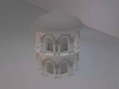 Detailed Historic Building Low-poly 3D model