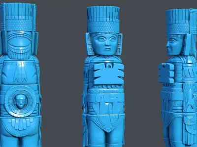 Statue Aztec  Atlante Tula 3D print model