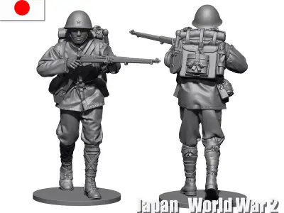 Japan soldier ww2 2 3D print model