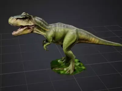 High quality t - rax 3d model with suitable texture Low-poly 3D model