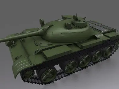 T-55 with Shells Low-poly 3D model