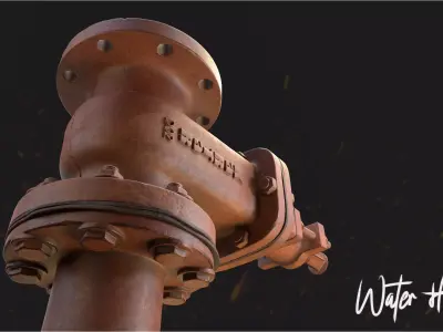 Water Hydrant Low-poly 3D model