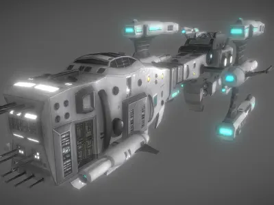 Transportation Spaceship Low-poly 3D model