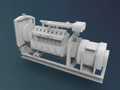 Marine Rolls R generator diesel 3d printed 3D print model