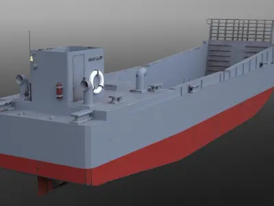 LCM-3 Landing Craft Mechanized - High Detail WWII Vessel Low-poly 3D model