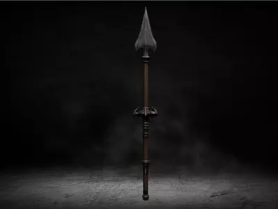 Medieval Ancient Spear Low-poly 3D Model Low-poly 3D model