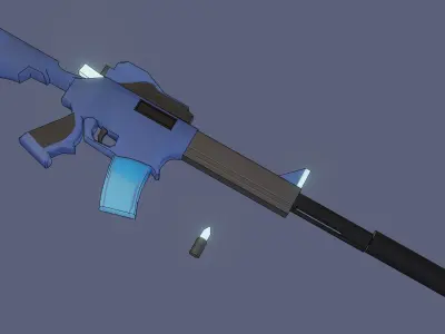 Set Weapons Sci-fi Low-poly 3D model