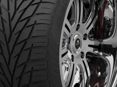 Savini Forged SV-24S Wheel and Tire 3D model