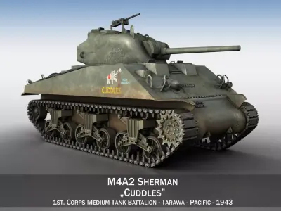 M4A2 Sherman - Cuddles 3D model