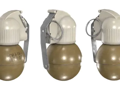 Military Game Ready RGO and RGN Soviet Grenades Low-poly 3D model