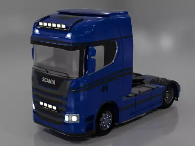 SCANIA S770 TRUCK Blue Low-poly 3D model