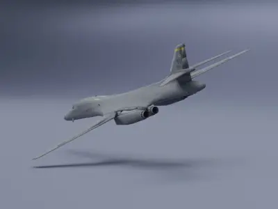 B-1 Lancer Fighter Plane Low-poly 3D model