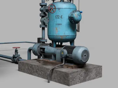 Industrial filtration system Low-poly 3D model