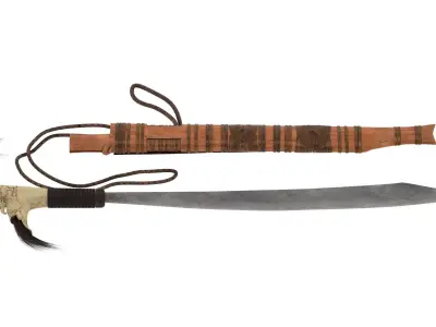 Mandau Knife  Low-poly 3D model