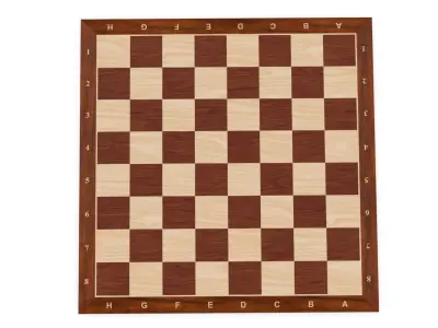 Wooden Chessboard 3D model