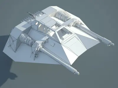 Game Ready Star Wars T-47 Airspeeder - Snowspeeder Low-poly 3D model