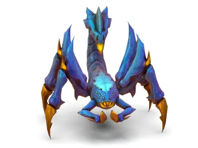 Low Poly Monster Blue Scorpio Creature Low-poly 3D model