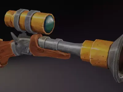 Rifle - handpainted Low-poly 3D model
