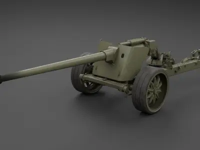 T8 105mm Anti Tank Gun Low-poly 3D model