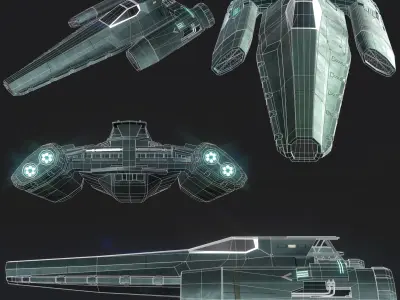 Trello - Spaceship Low-poly 3D model Low-poly 3D model