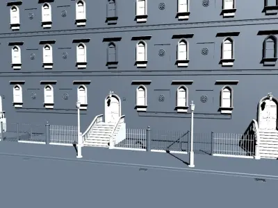 New York City Fancy Building Facade - NO Textures 3D model