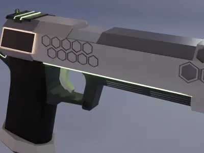 Silenced Pistol - Low Poly Free low-poly 3D model