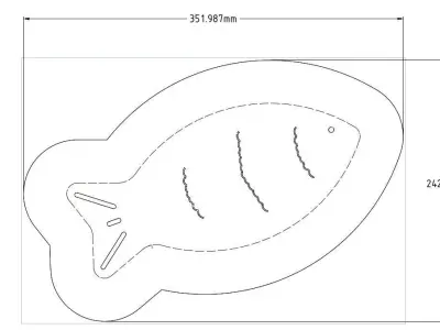 Fancy steel fish salad bowl Free 3D model