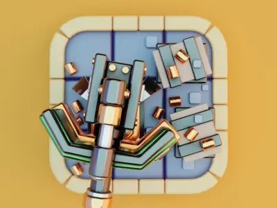 Machine gun platform 3D model for games 3D model