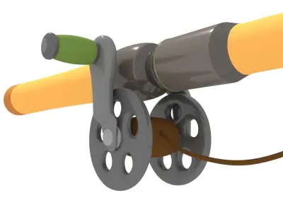 Fishing Pole Rigged 3D model
