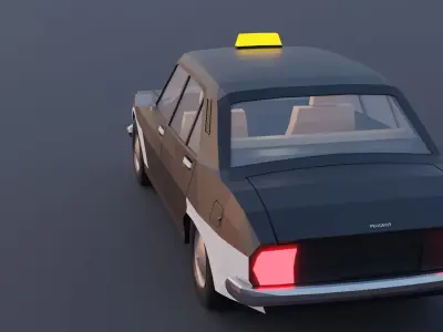 Faceted-concept iconic Peugeot 504 Taxi Free 3D model