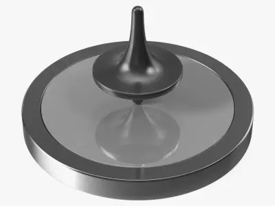 Metal Spinning Top with Base 3D model